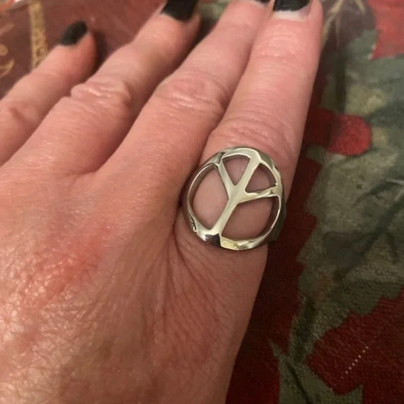 Stainless Steel Peace Rings - Picture 1 of 3